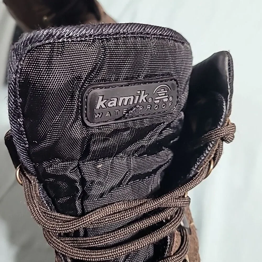 Kamik Nationplus Mens Winter Boot Black Brown WK0097R Waterproof Heat-MX Size 7